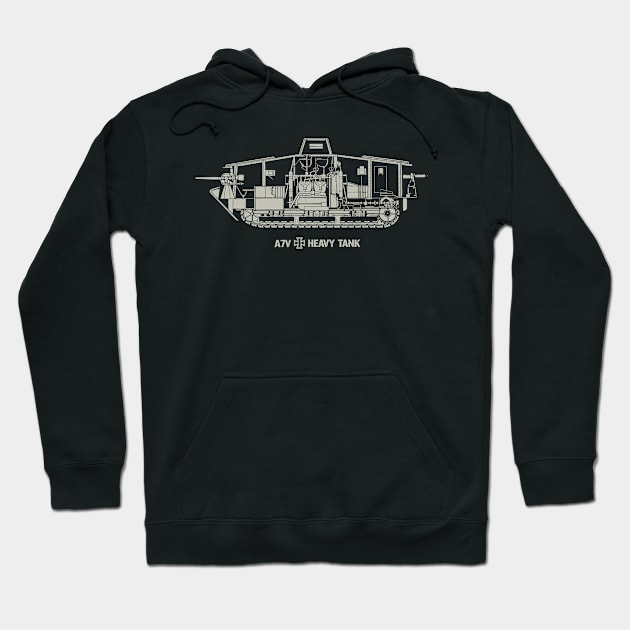 A7V Heavy Tank - WW1 Hoodie by Distant War